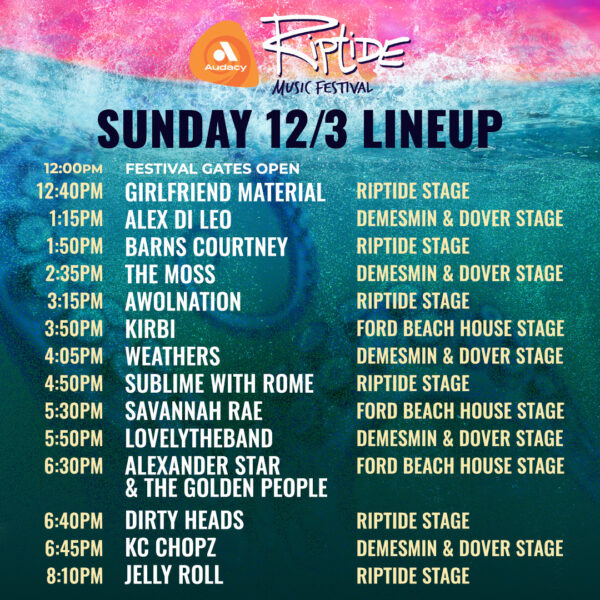 Lineup Riptide Music Festival